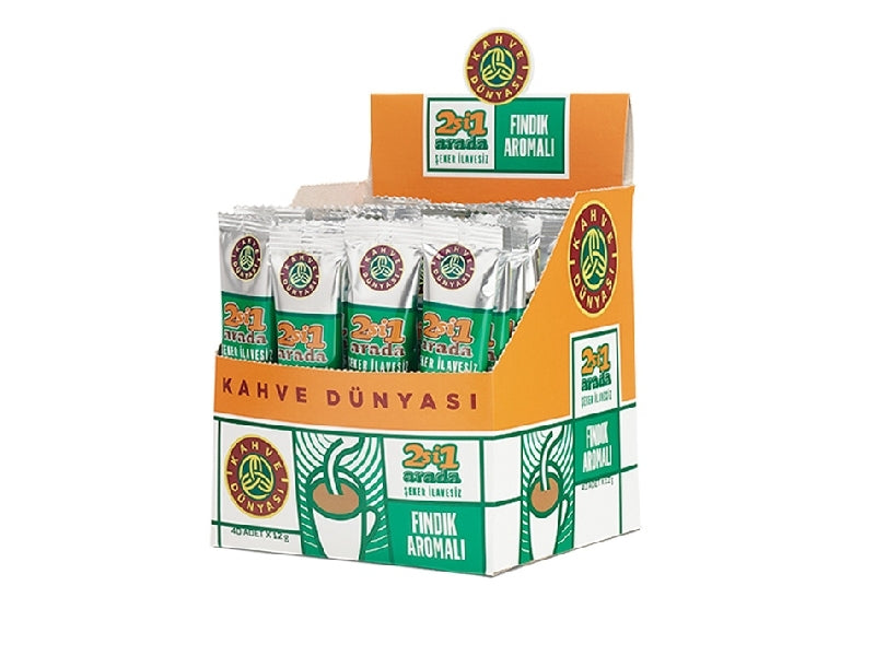 قهوة دنياسي 2 في 1 بنكهة البندق – 40 ظرف سريعة التحضير