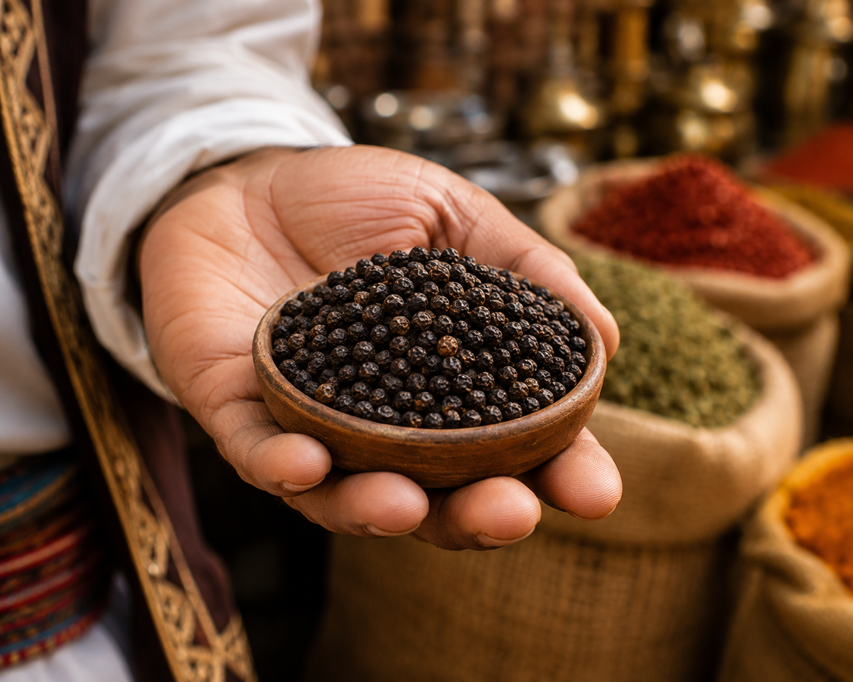 حبوب فلفل أسود كاملة درجة أولى، طبيعية 100% - 200 جم