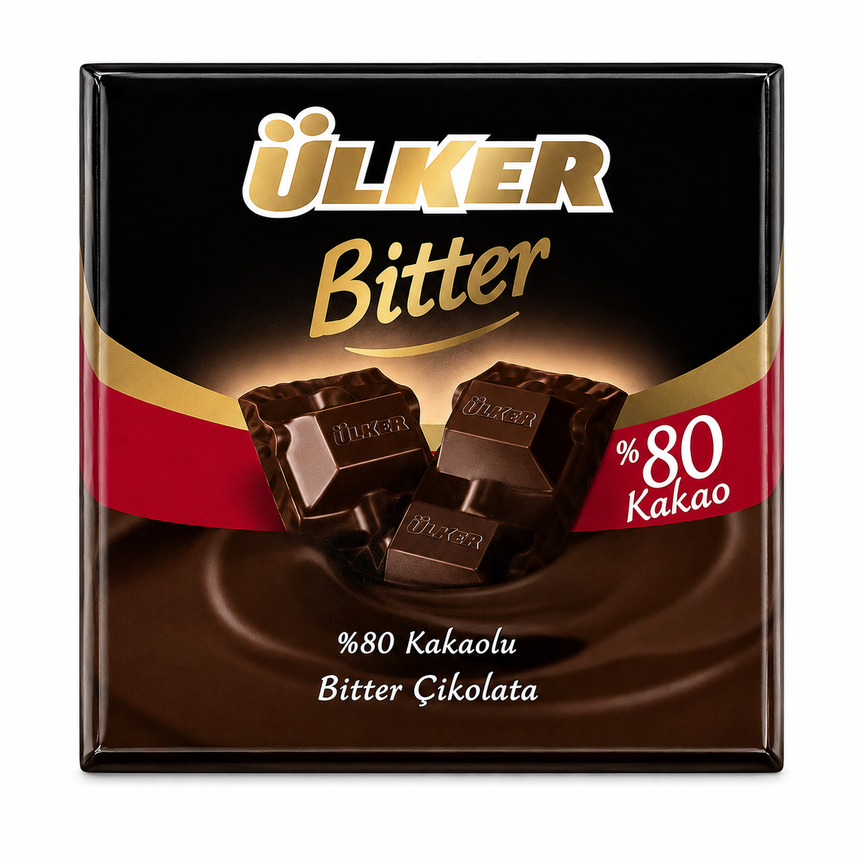 Ülker 80% Cocoa Dark Chocolate Squares - 70 g, 6 Pieces