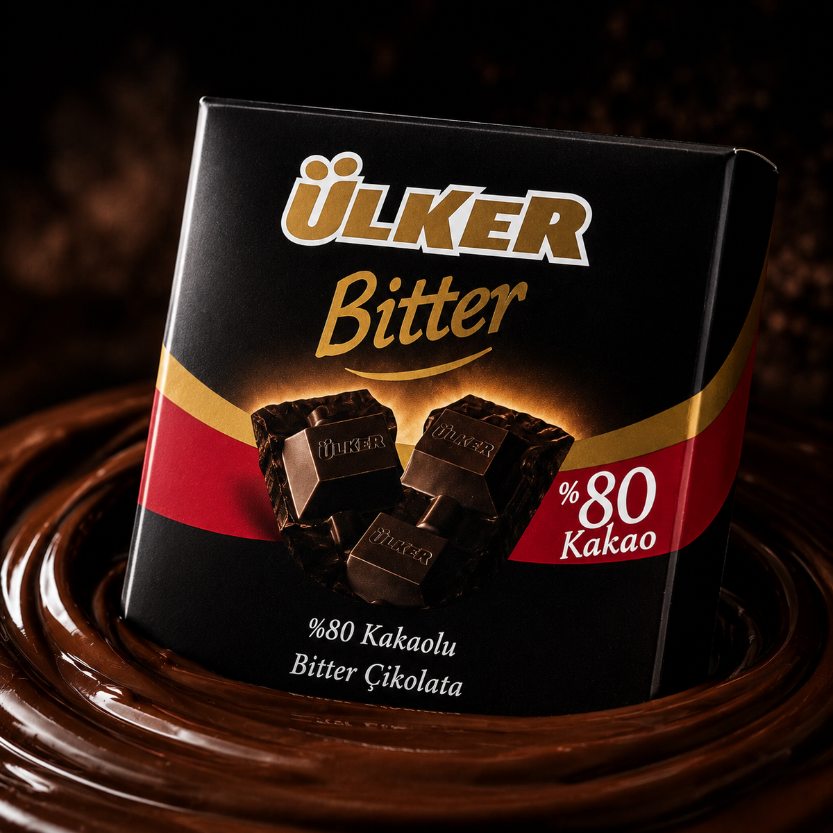 Ülker 80% Cocoa Dark Chocolate Squares - 70 g, 6 Pieces
