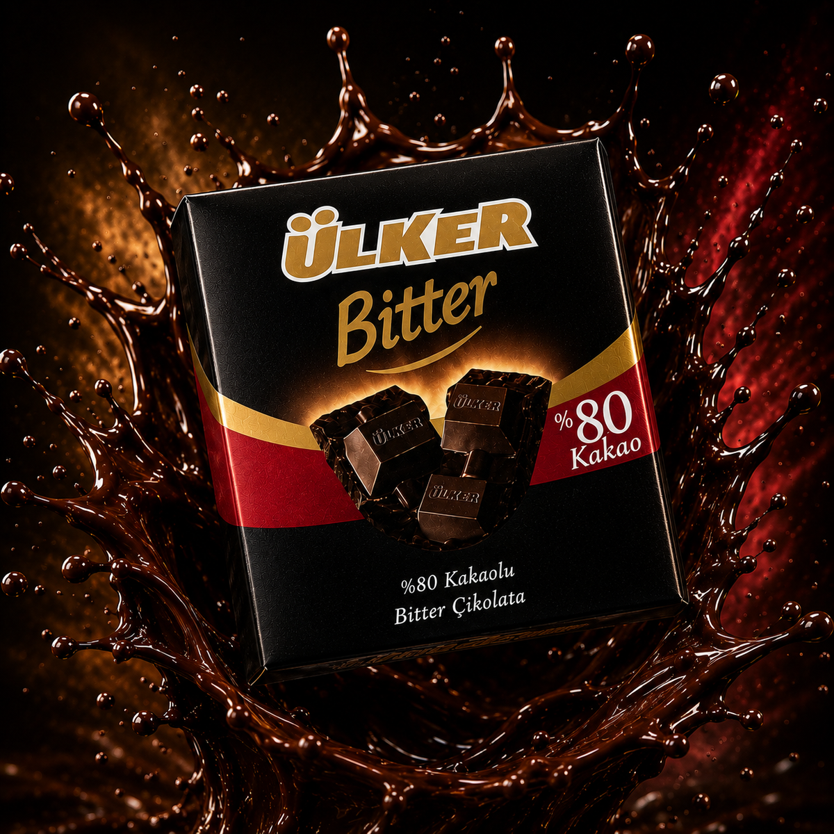 Ülker 80% Cocoa Dark Chocolate Squares - 70 g, 6 Pieces