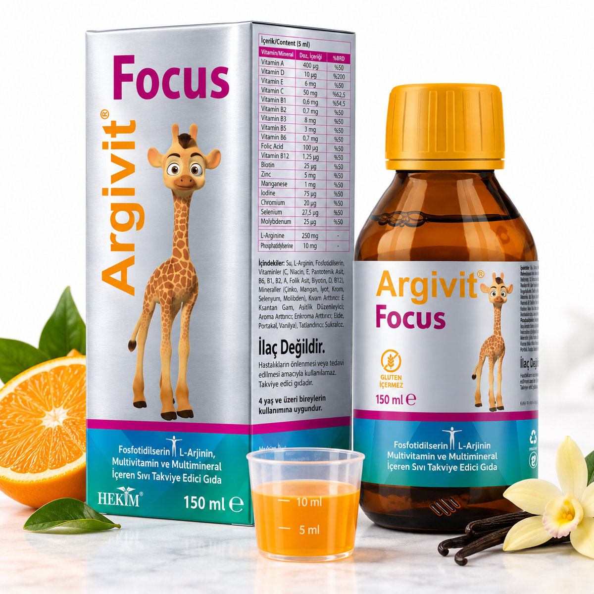 Argivit Focus مكمل سائل متعدد الفيتامينات والمعادن - 150 مل