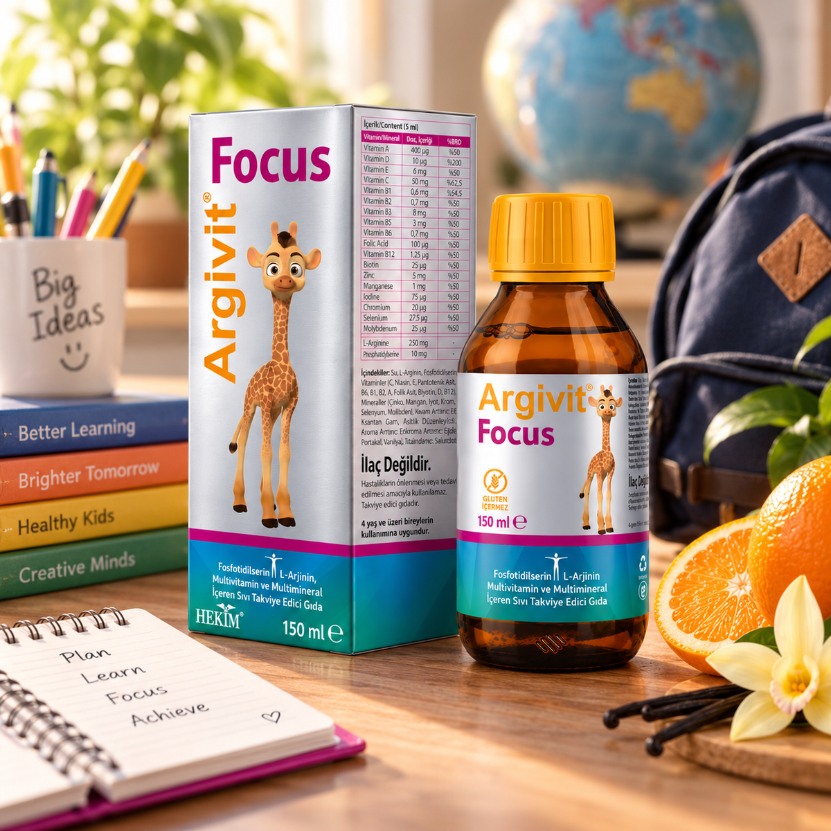 Argivit Focus مكمل سائل متعدد الفيتامينات والمعادن - 150 مل