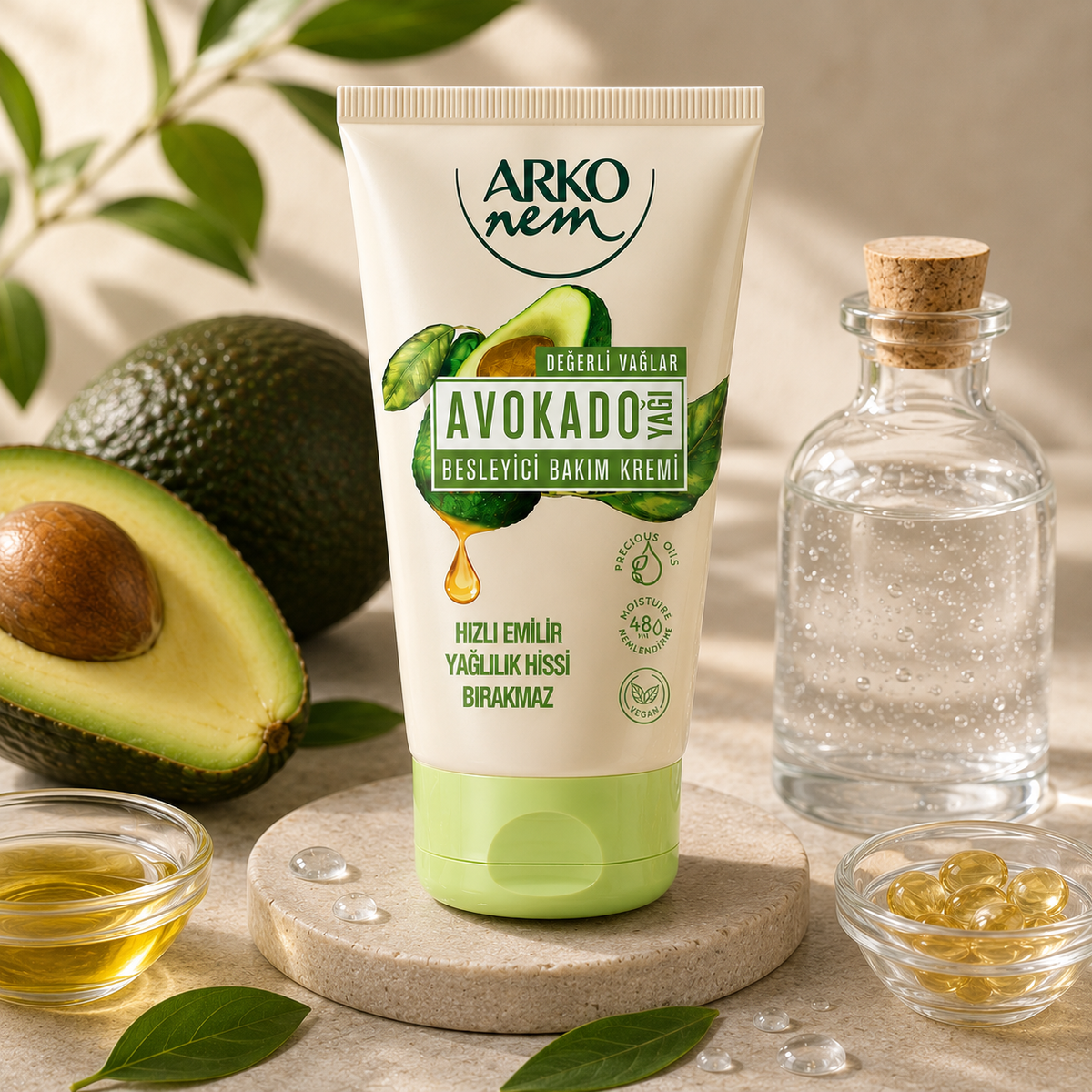 Arko Nem Avocado Oil Moisturizing Hand & Body Cream - 60 ml