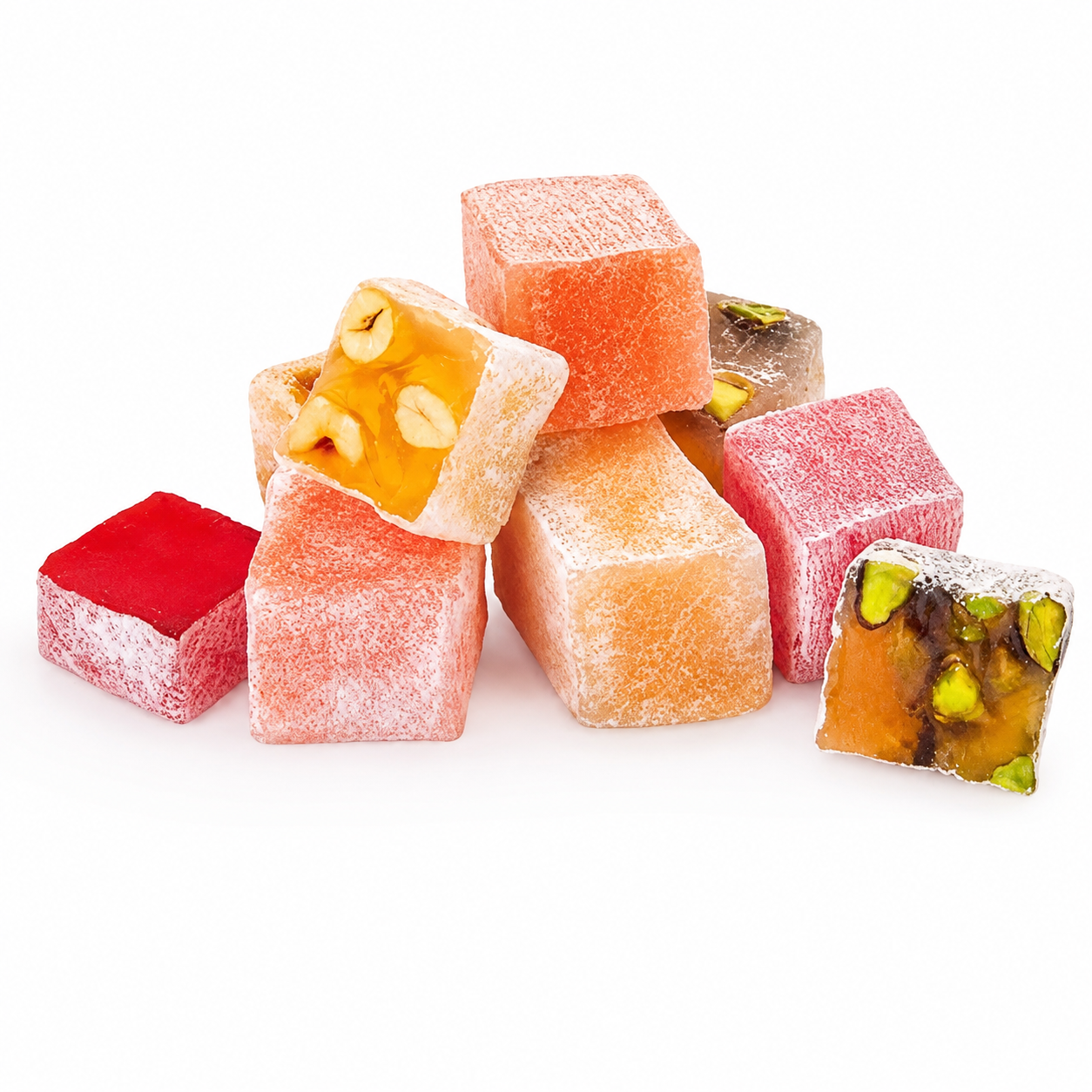 Assorted Turkish Delight Lokum - Pistachio, Rose, Lemon & Orange - 1kg