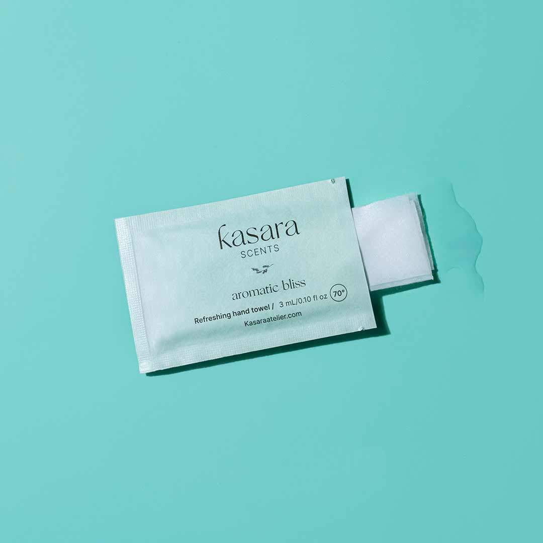 Kasara Aromatic Bliss Perfumed Hand Wipes Lemon & Italian Mandarin - 60 Pieces