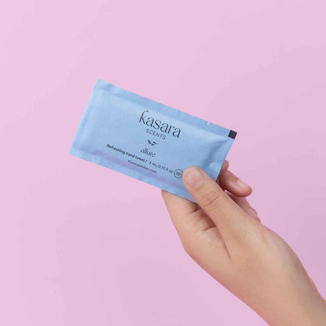 Kasara Allure Perfumed Hand Wipes Bergamot & Lemon - 60 Pieces