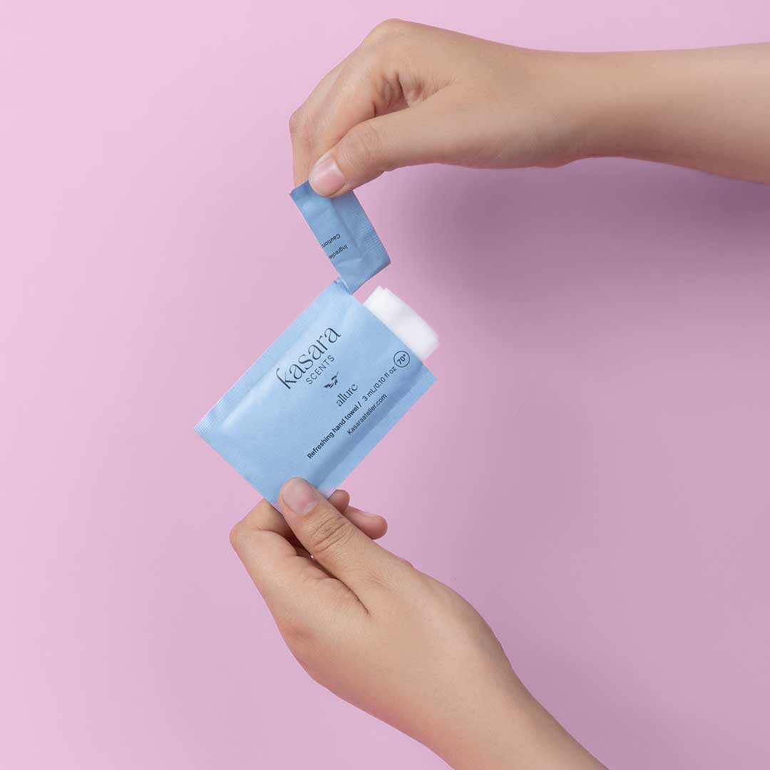 Kasara Allure Perfumed Hand Wipes Bergamot & Lemon - 60 Pieces