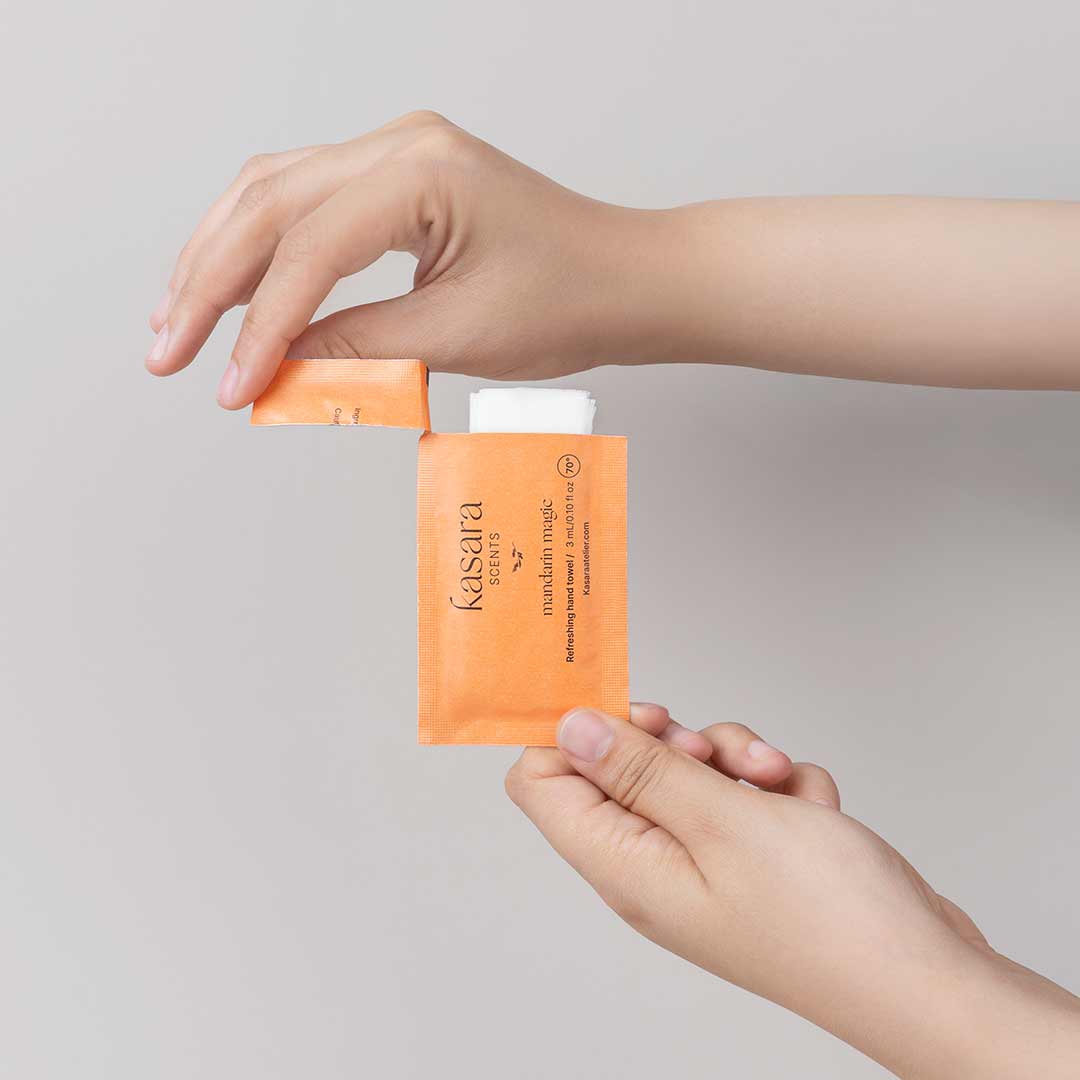 Kasara Mandarin Magic Perfumed Hand Wipes Lemon & Ginger - 60 Pieces