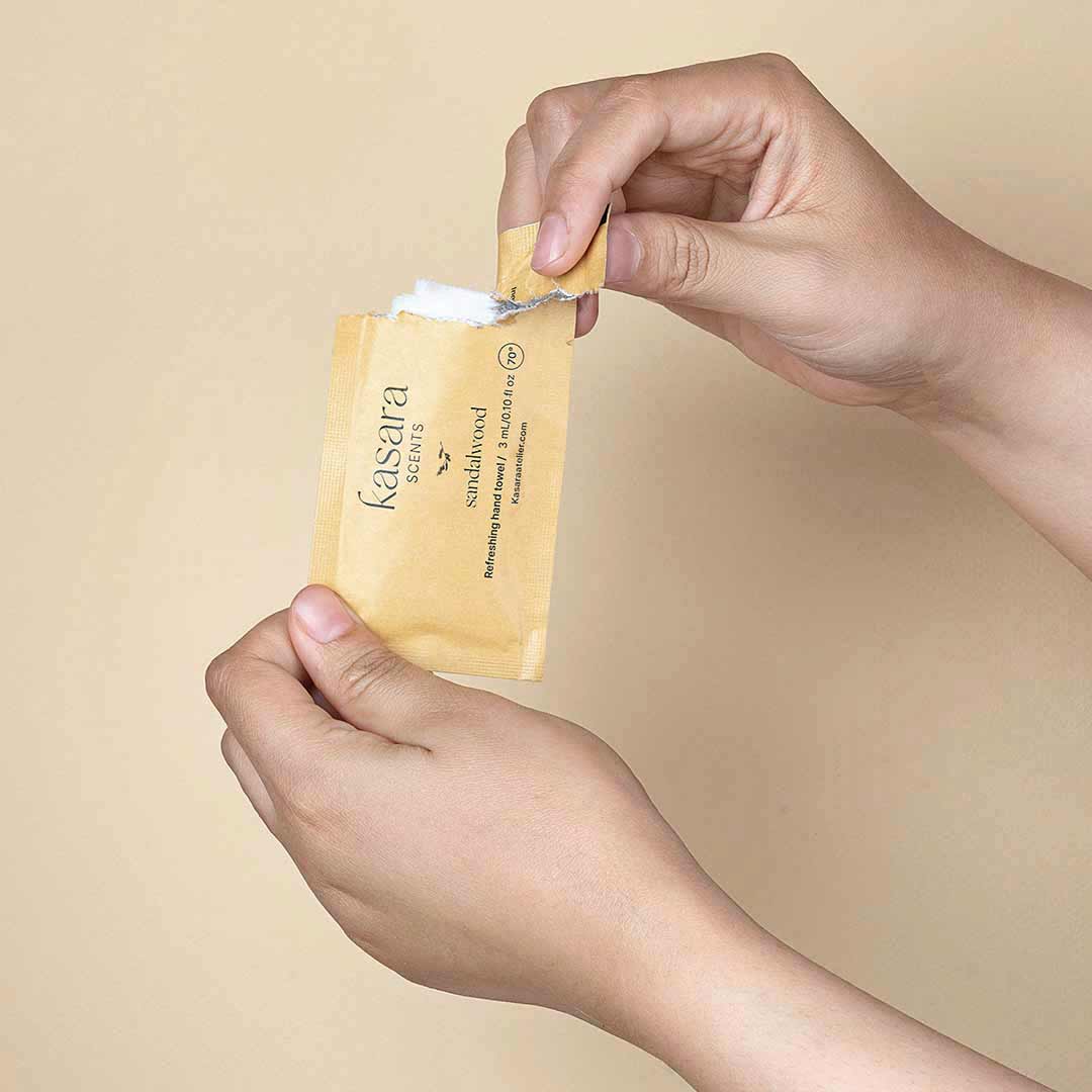 Kasara Sandalwood Perfumed Hand Wipes - 60 Pieces