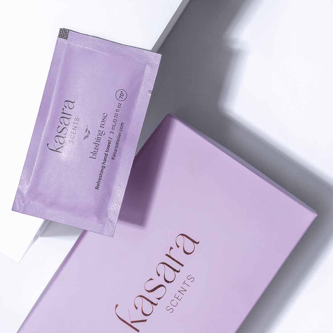Kasara Blushing Rose Perfumed Hand Wipes Rose & Violet - 60 Pieces