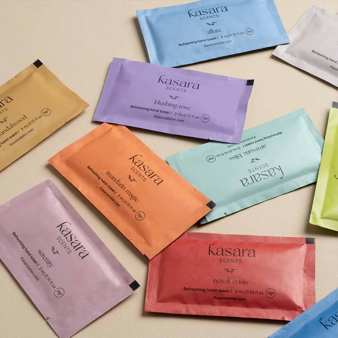 Kasara Luxury Collection Scented Wipes 10 Premium Fragrances - 60 Pieces