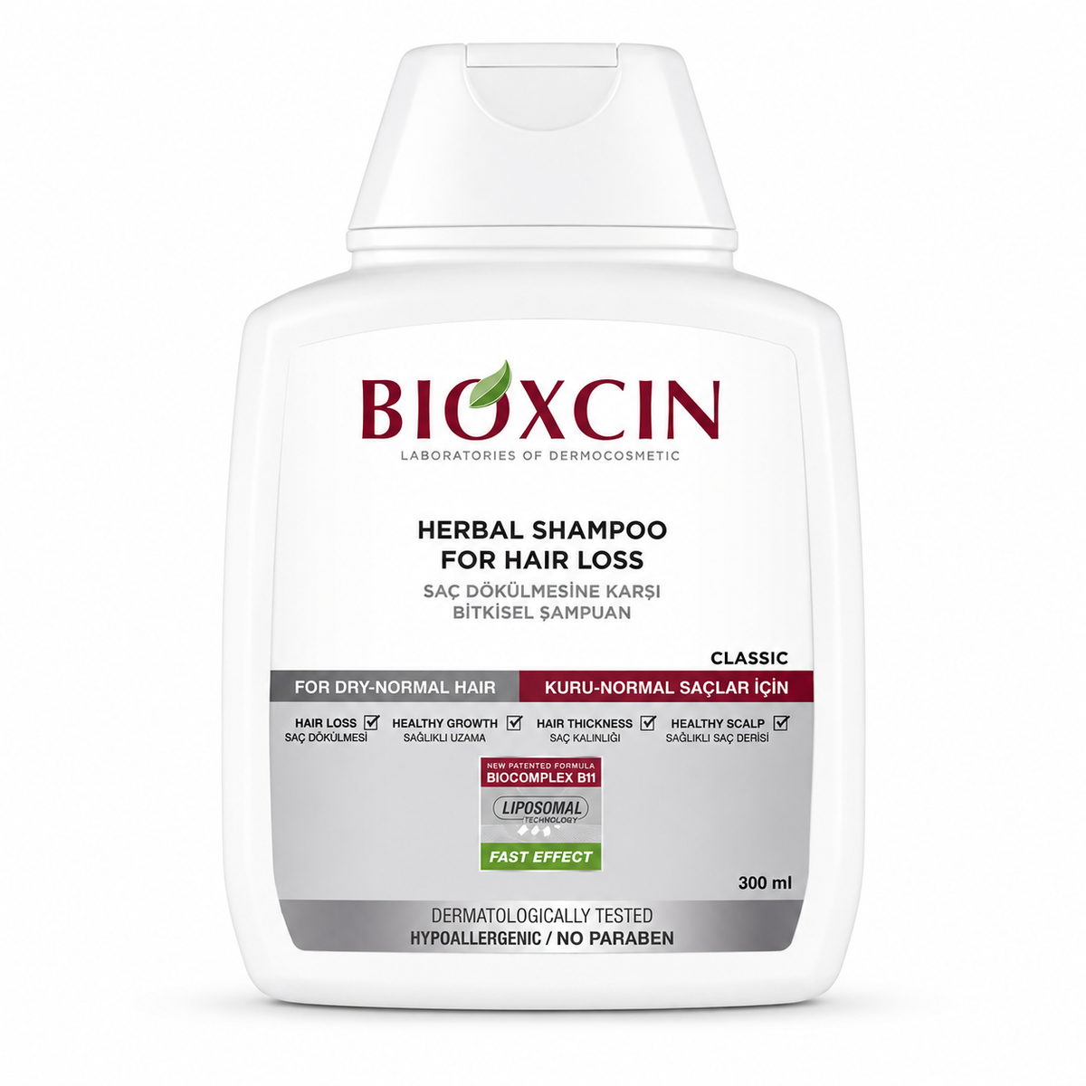Bioxcin Classic Anti-Hair Loss Shampoo for Dry & Normal Hair - 3 x 300 ml - Buy 2 Get 1 Free