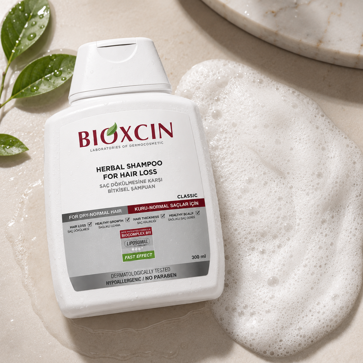 Bioxcin Classic Anti-Hair Loss Shampoo for Dry & Normal Hair - 3 x 300 ml - Buy 2 Get 1 Free