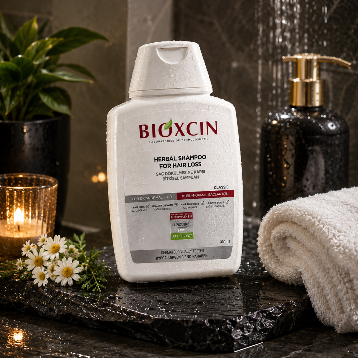 Bioxcin Classic Anti-Hair Loss Shampoo for Dry & Normal Hair - 3 x 300 ml - Buy 2 Get 1 Free
