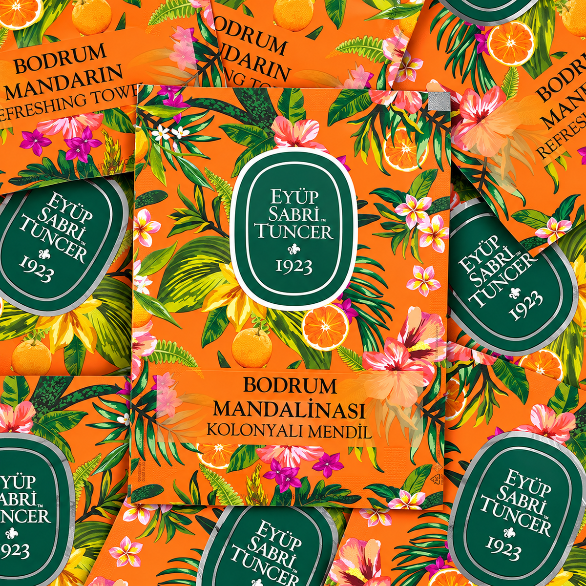 Eyüp Sabri Tuncer Bodrum Tangerine Cologne Wipes 28 × 24 cm - 50 Pieces