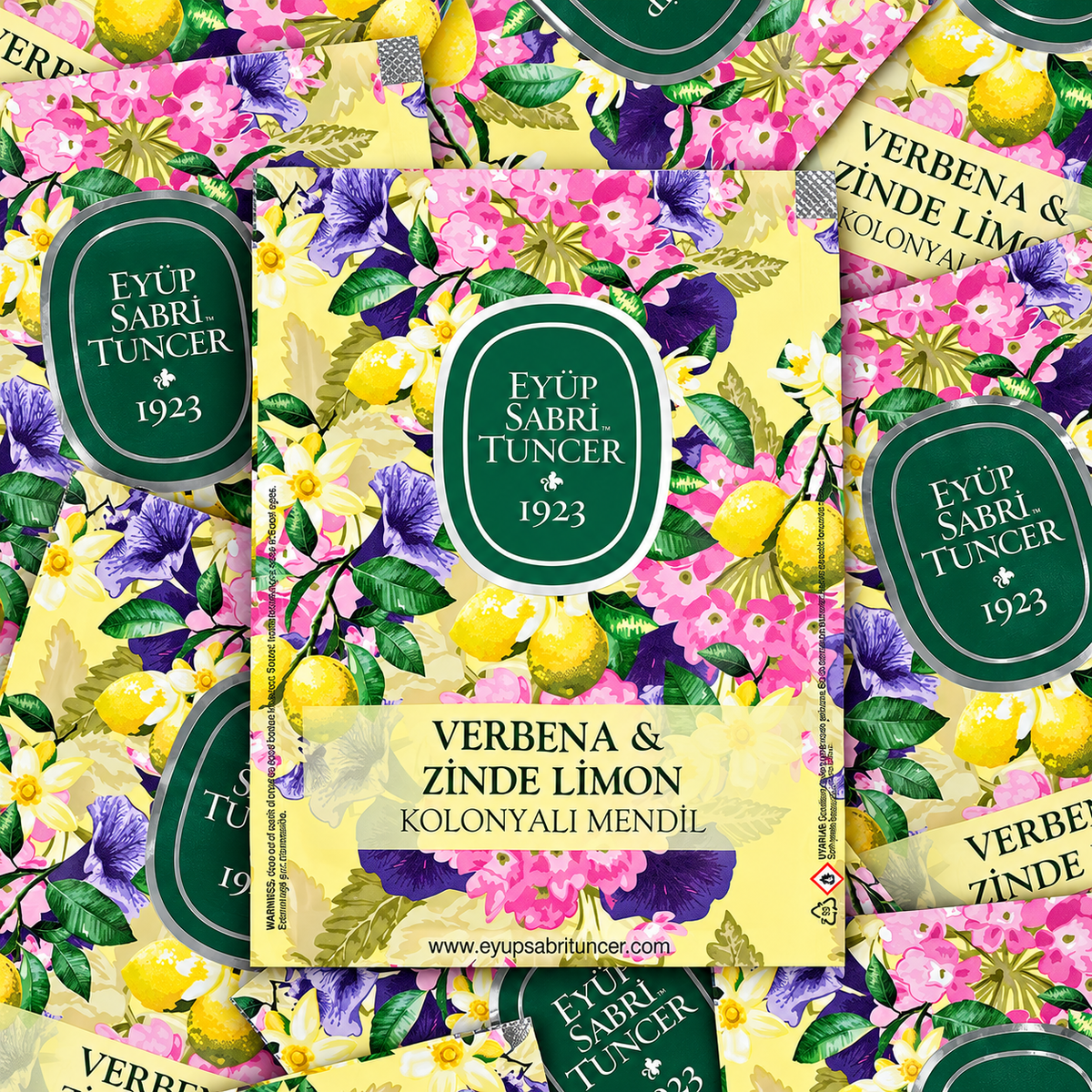 Eyüp Sabri Tuncer Verbena & Lemon Cologne Wipes 28 × 24 cm - 50 Pieces