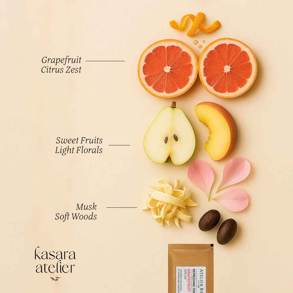 Atelier Rebul Grapefruit Scented Refreshing Towels 70° Alcohol - Made in Turkey