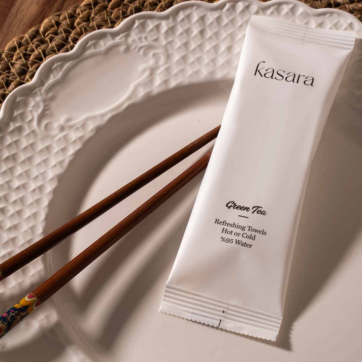 منشفة كسارا Kasara الساخنة والباردة بالشاي الأخضر - 95% ماء منقّى