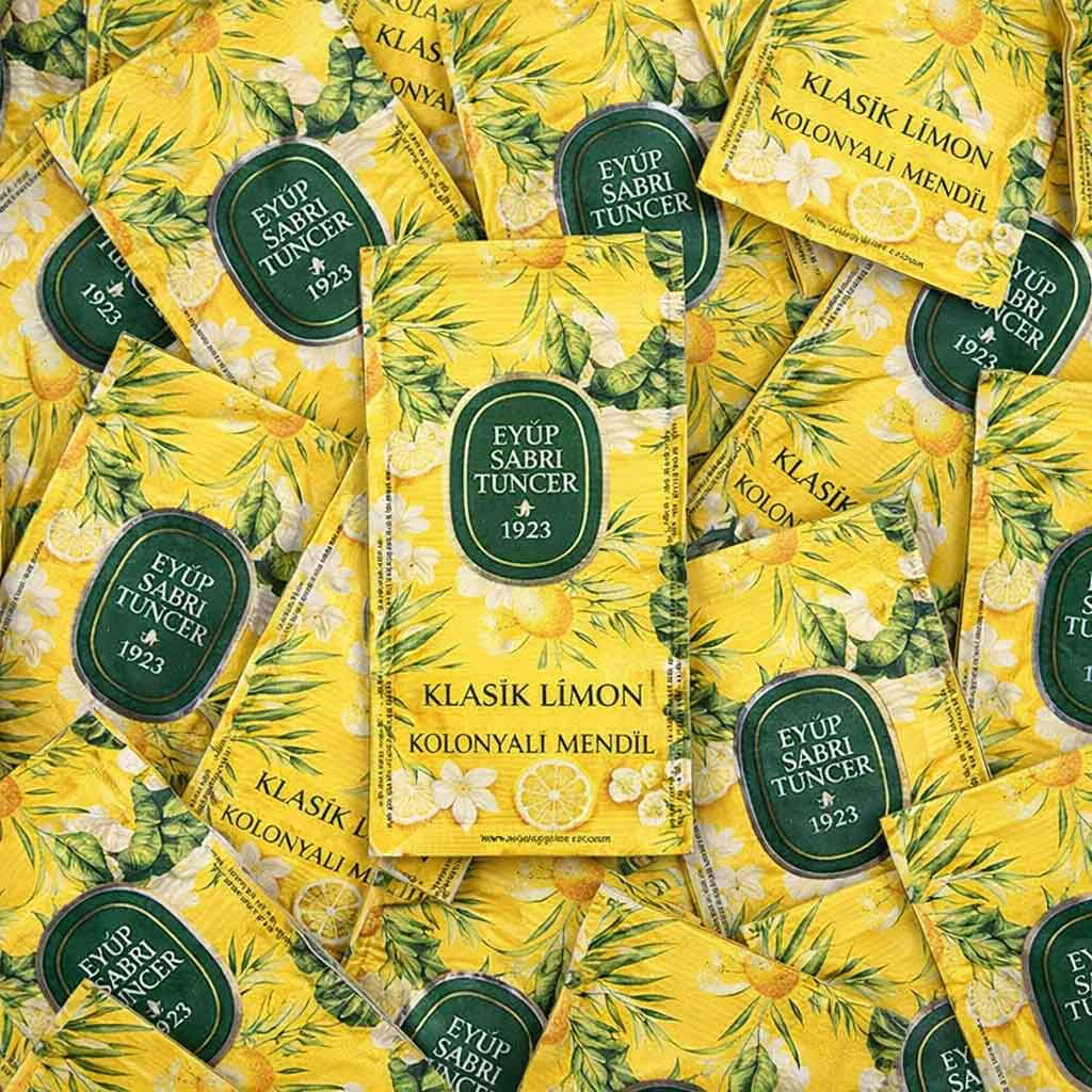 Eyup Sabri Tuncer Classic Lemon Wipes 65% Alcohol Small Size - 150 Pieces