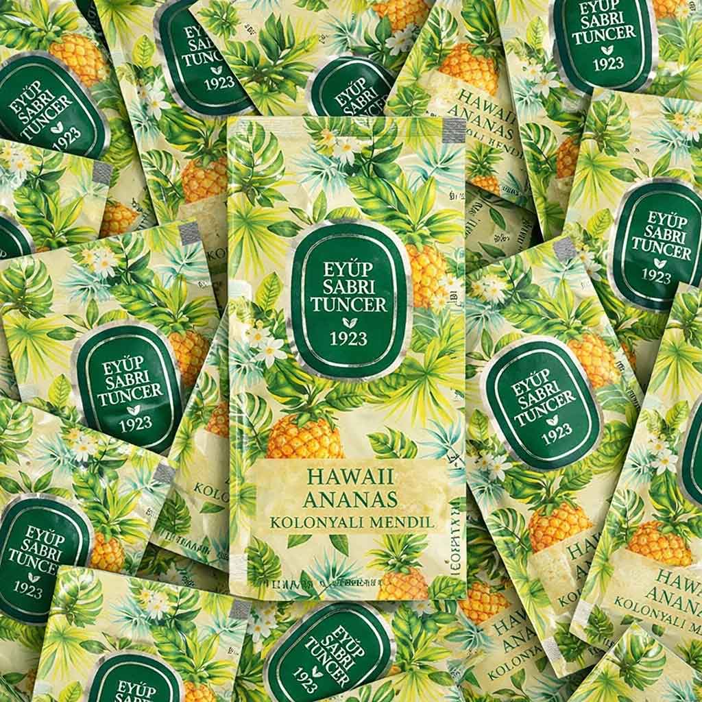 Eyüp Sabri Tuncer Hawaii Pineapple Cologne Wipes 65% Alcohol - Turkey