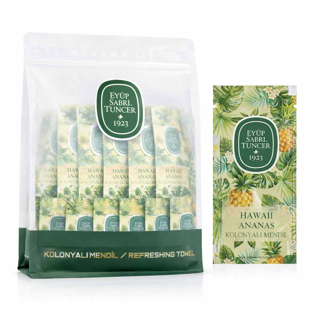 Eyüp Sabri Tuncer Hawaii Pineapple Cologne Wipes 65% Alcohol - Turkey