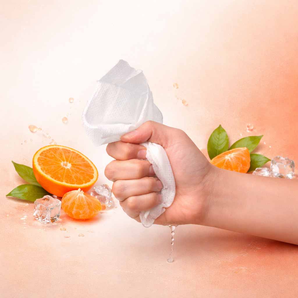 Kasara Mandarine Hot & Cold Scented Towel - 95% Purified Water