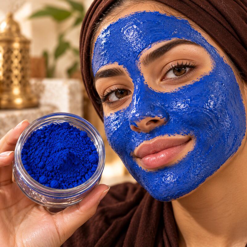 مسحوق النيلة الأزرق المغربي 100 جم – نقي وخام، جودة فاخرة للصبغ والتجميل والحرف اليدوية