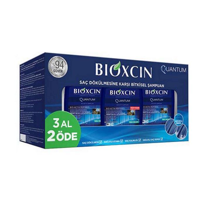 Bioxcin Quantum Volumizing Shampoo for Oily Hair with Bio-Activ Peptides 3 x 300 ml Set