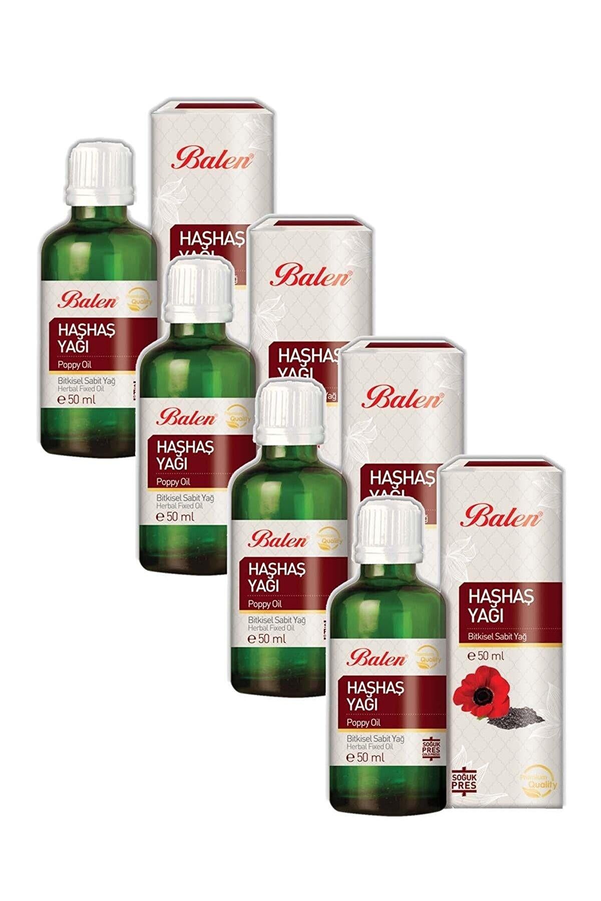 بالين زيت بذور الخشخاش النقي المعصور على البارد 50 مل (4 قطع)