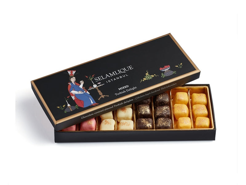 سلامليك حلوى تركية مشكلة بنكهة الورد والفستق والرمان 250 جرام