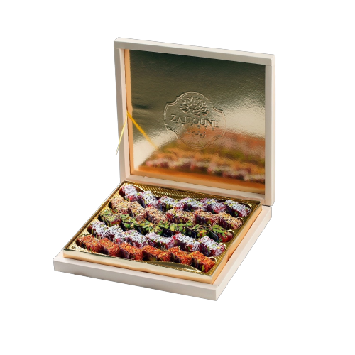 حلويات زيتونة مشكل راحة الحلقوم التركية بنكهات الورد والفستق والليمون