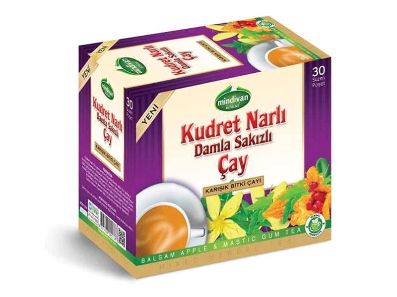 Mindivan Kudret شاي أعشاب بالرمان والمستكة — 30 كيس