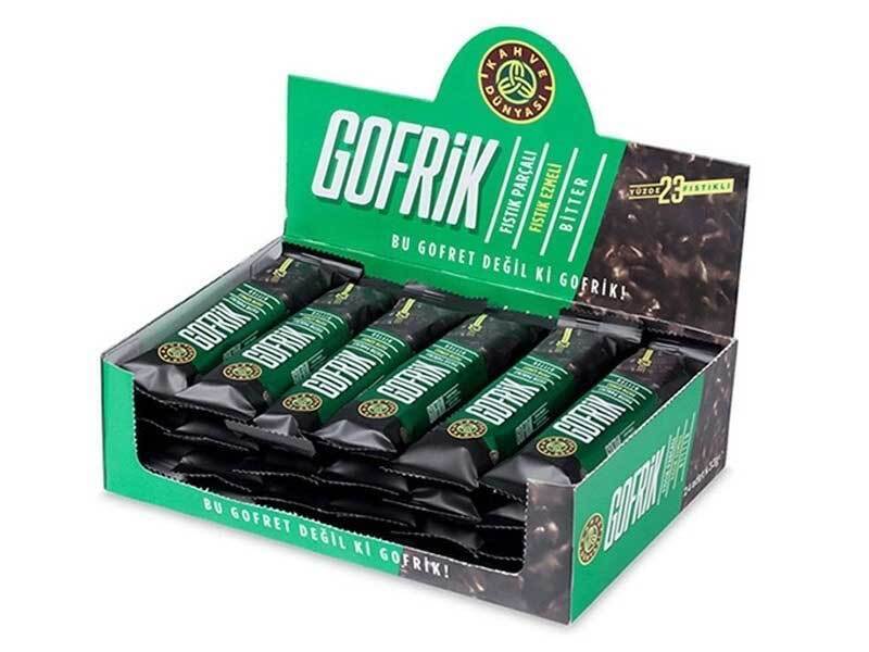 Kahve Dunyasi Gofrik Dark Chocolate Bars 33 g (24 Pack)