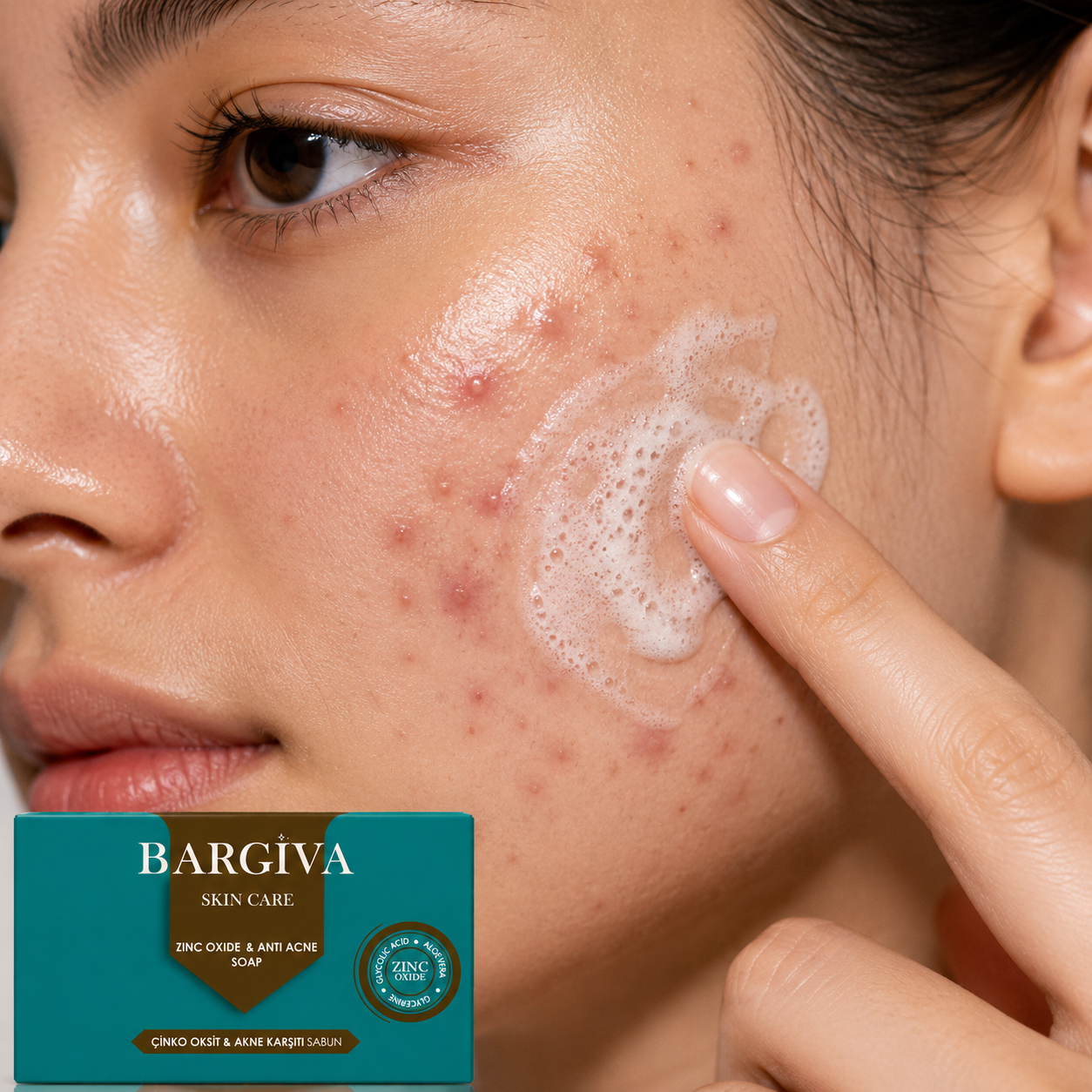 Bargiva Facial Cleansing Soap with Salicylic & Glycolic Acid for Oily Skin - 50 g