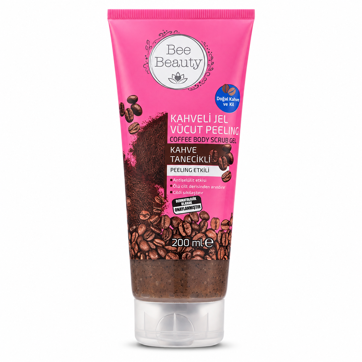Bee Beauty Coffee Gel Body Scrub with Clay & Sea Salt - 200 ml