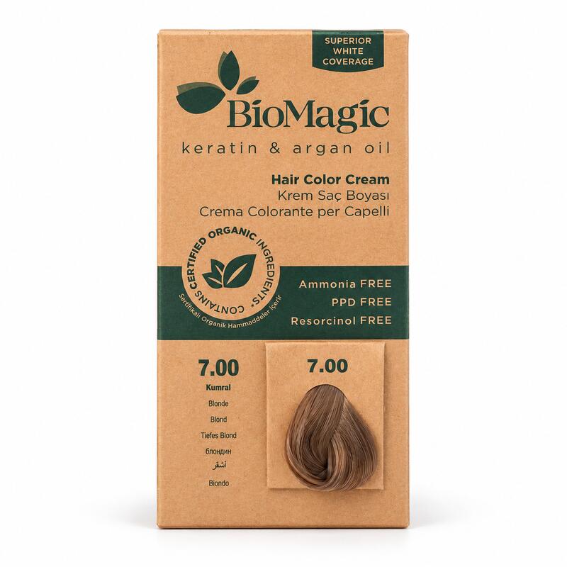 BioMagic Permanent Hair Color Cream – Dark Blonde 7.00, Ammonia-Free