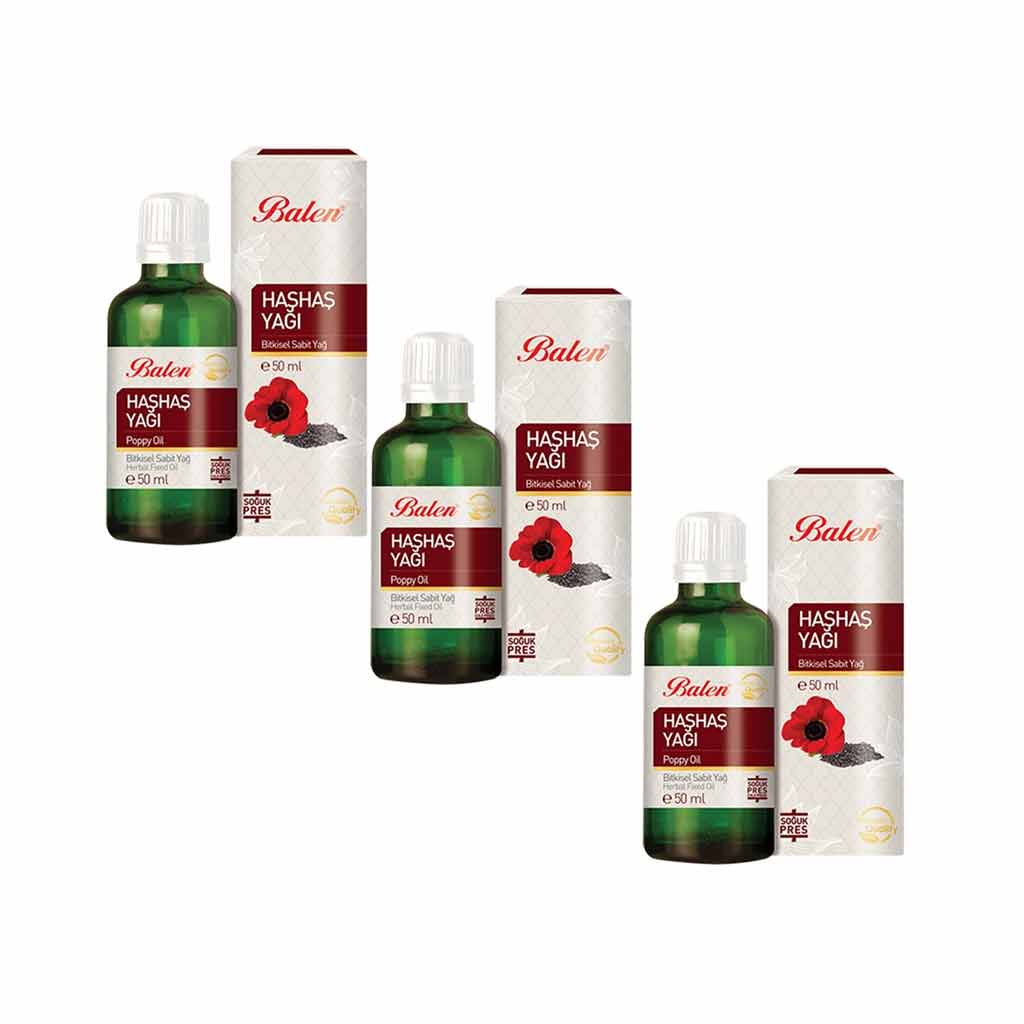 بالين زيت بذور الخشخاش النقي معصور على البارد 50 مل (3 قطع)