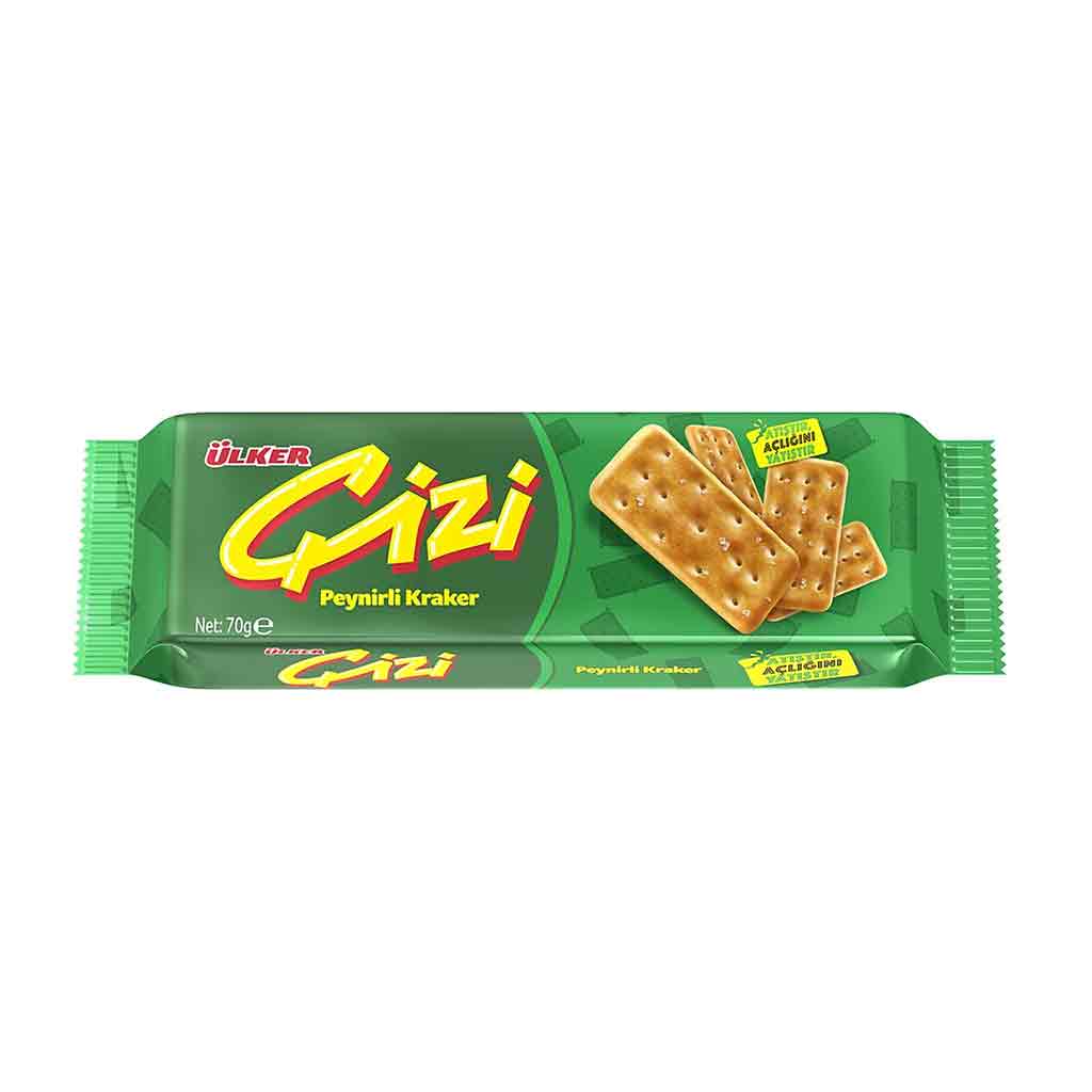 بسكويت كراكرز بالجبن المقرمش من أولكر Cizi 70 جم × 24 عبوة