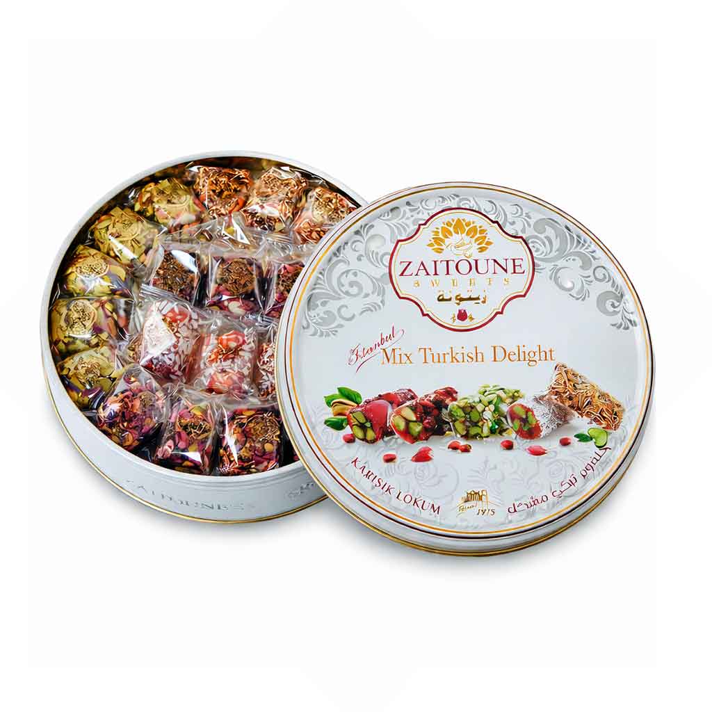 حلقوم تركي فاخر مشكل من زيتونة - تشكيلة نكهات شرقية