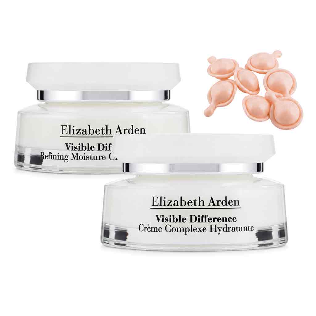 Elizabeth Arden Visible Difference Moisturizing Cream Complex Duo Set 2 x 75ml with Ceramide Capsules