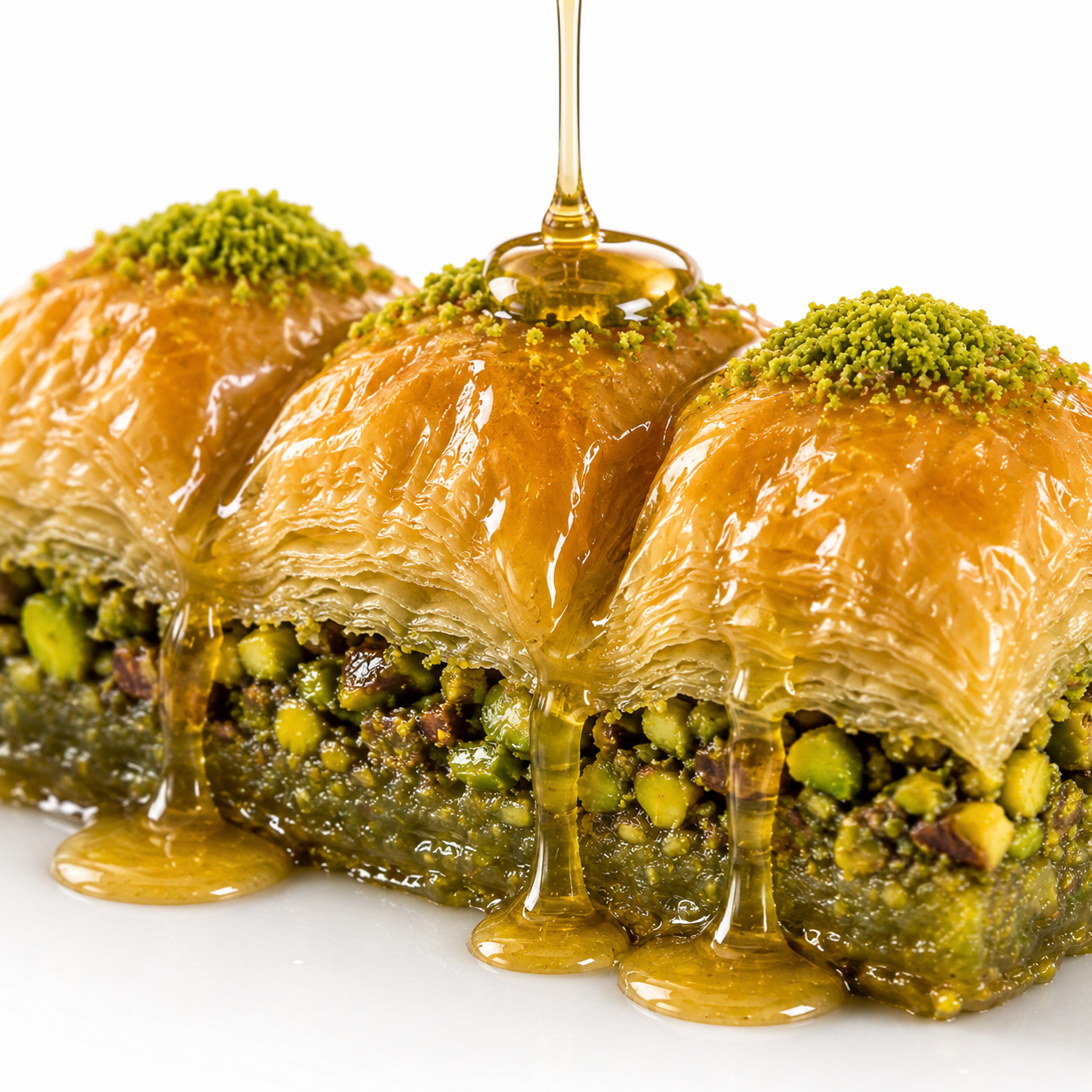 Gaziantep Style Pistachio Square Baklava with Phyllo Pastry - 1kg