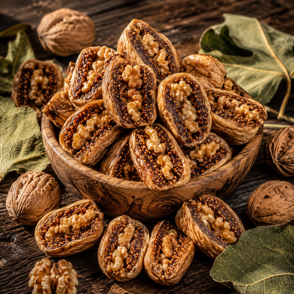 Germencik Organic Dried Figs with Walnuts - Turkey - 500 g