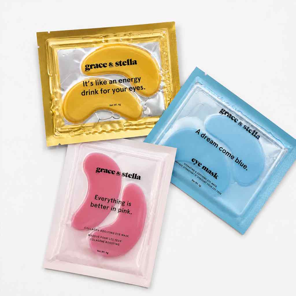Grace & Stella Eye Mask Heroes Under Eye Patches Combo Pack – 24 Pairs Hydrating, Energizing & Brightening Eye Masks