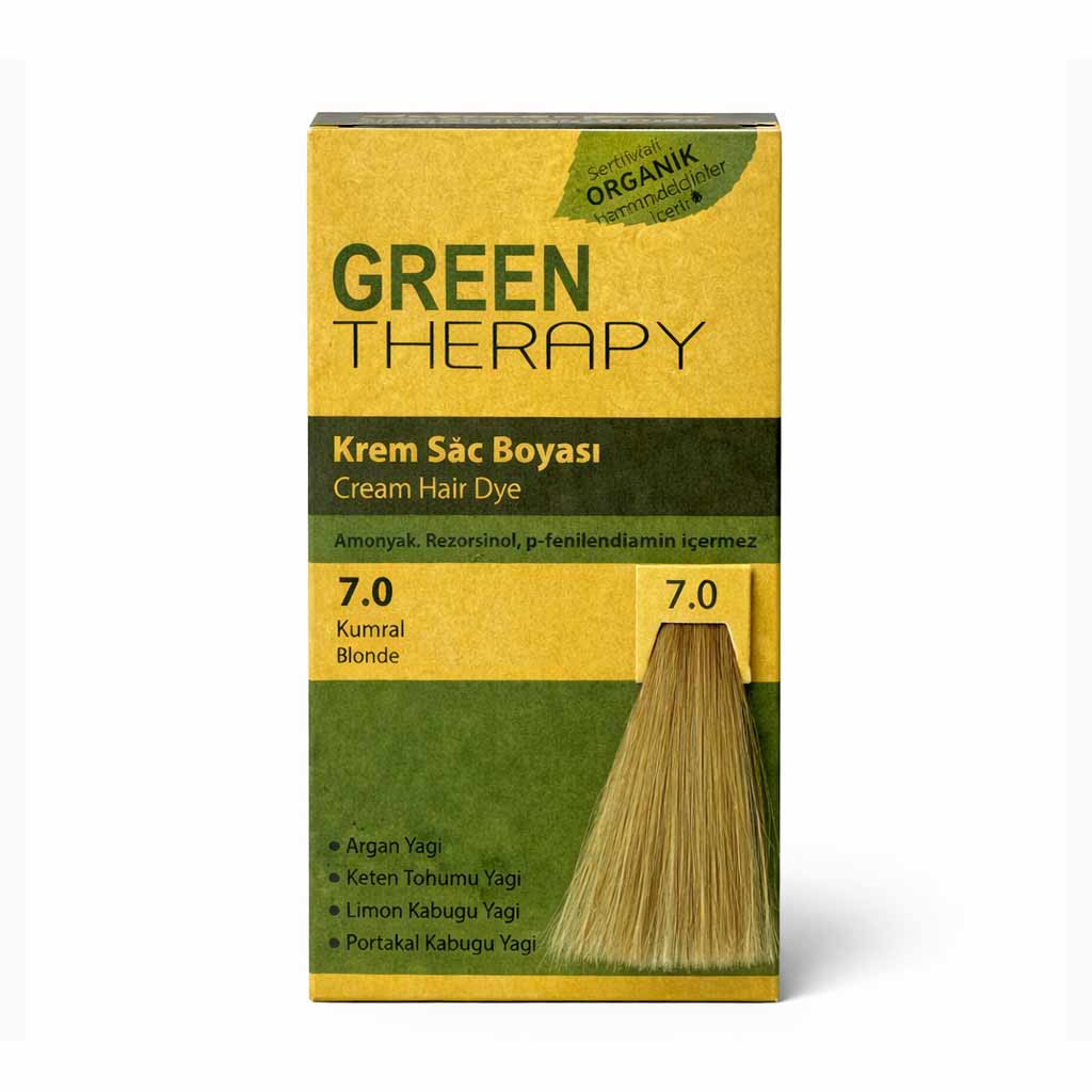 Green Therapy Hair Color Cream 7.0 Blonde with Argan Oil
