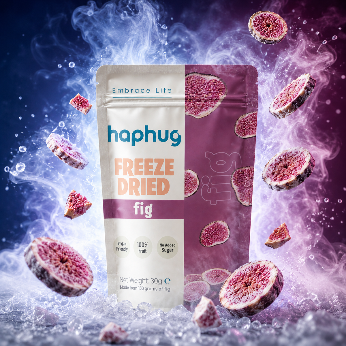 Haphug Freeze-Dried Fig Chips - 100% Figs, No Added Sugar - 30g