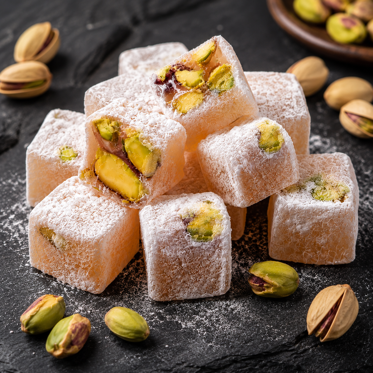 Karakoy Gulluoglu Double Pistachio Turkish Delight with Antep Pistachios - 1 kg