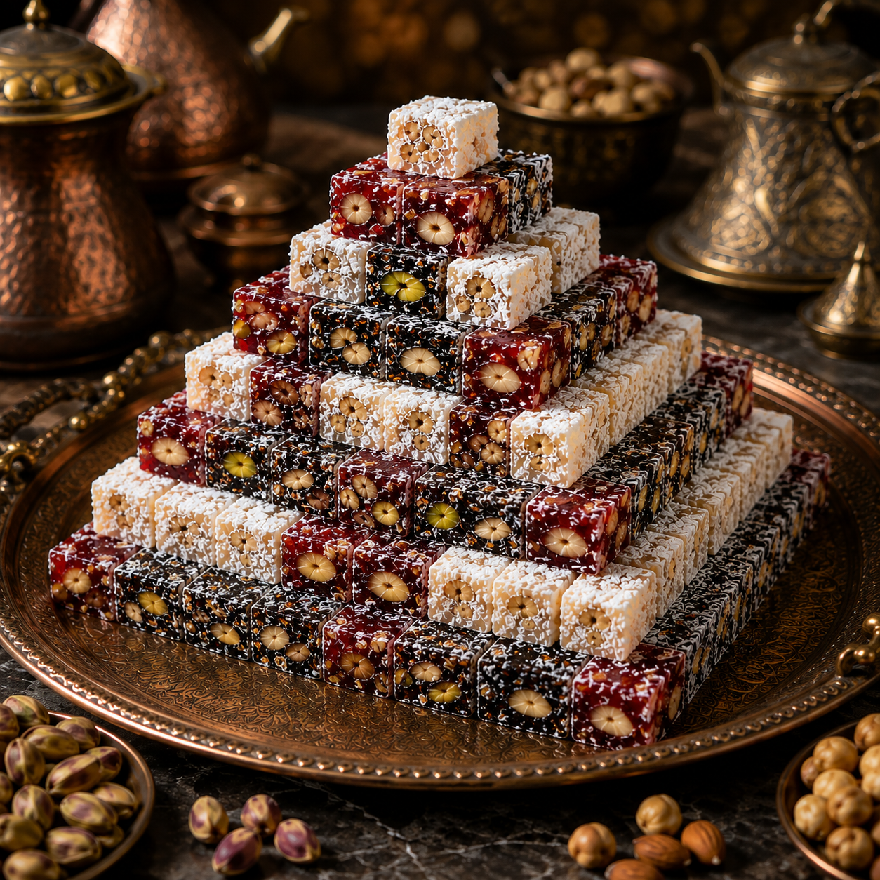 Lokum Atolyesi Double Roasted Mixed Nut Turkish Delight - 1 kg