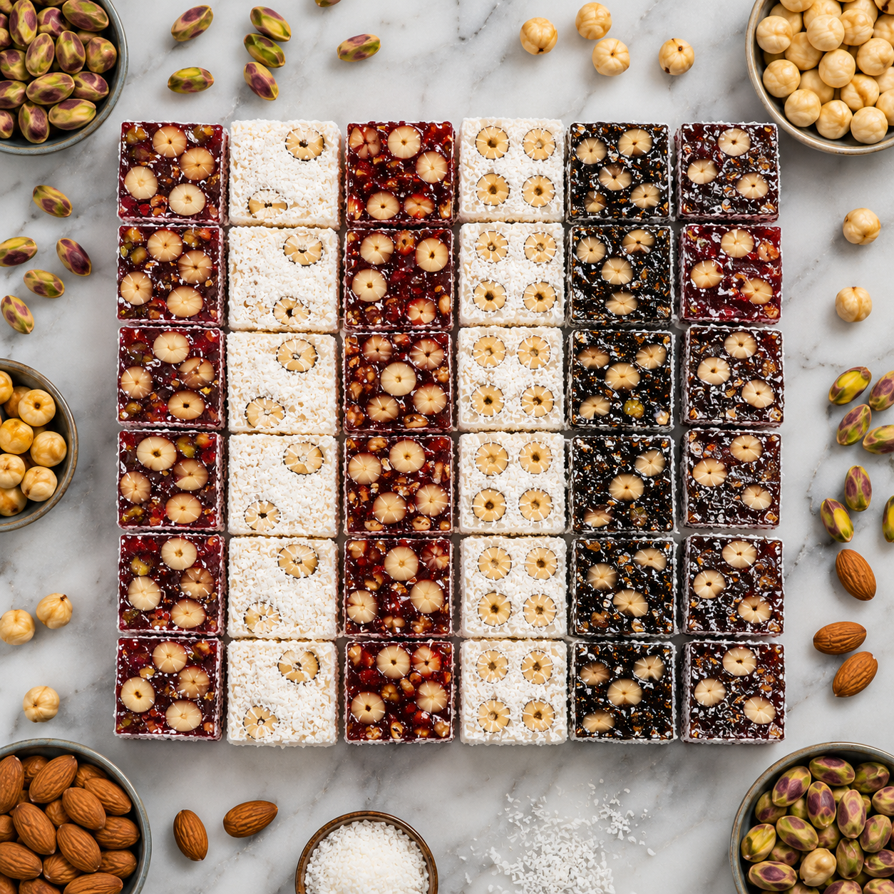 Lokum Atolyesi Double Roasted Mixed Nut Turkish Delight - 1 kg