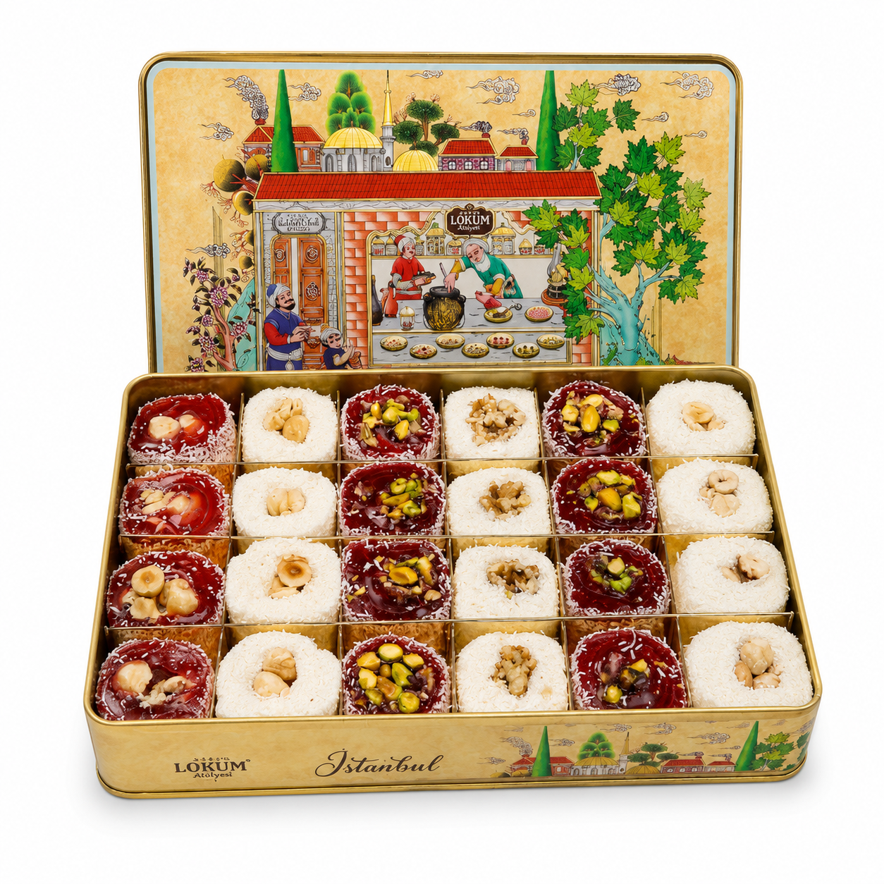 Lokum Atolyesi Pomegranate Turkish Delight with Mixed Nuts - 850g